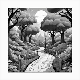 Black And White Illustration Canvas Print