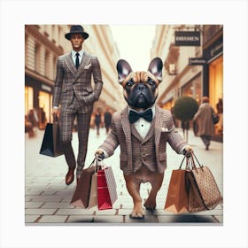 French Bulldog In A Suit Canvas Print