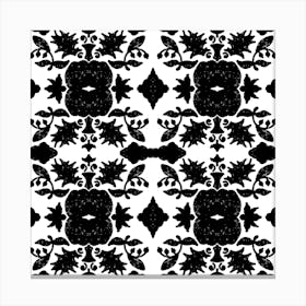 Black And White Floral Pattern 1 Stampe su tela