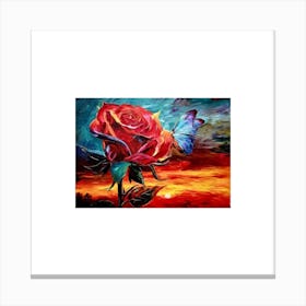 Rose And Butterfly Canvas Print