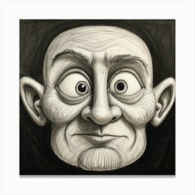 Old Man'S Face Canvas Print