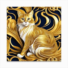 Golden Cat 5 Canvas Print