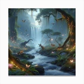 Forest At Night Canvas Print