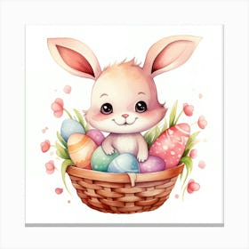 Easter Bunny In Basket 5 Canvas Print