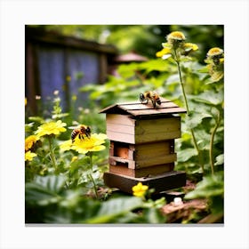 Bees In The Garden Canvas Print