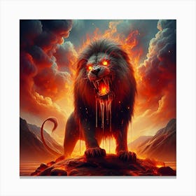 Lion On Fire 1 Canvas Print