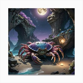 Crab At Night 26 Canvas Print