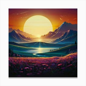 Sunset In The Mountains 1 Canvas Print