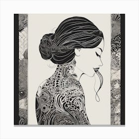 Tattooed Woman Canvas Print