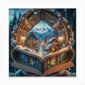 Magical Cities Seen Through Intricate Book Nook 5 Canvas Print