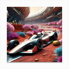 Race Car In Space Canvas Print