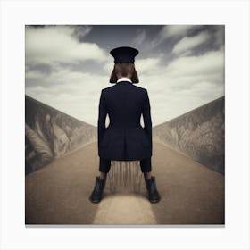 Woman In Uniform Canvas Print