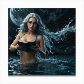 Mermaid In The Water Canvas Print