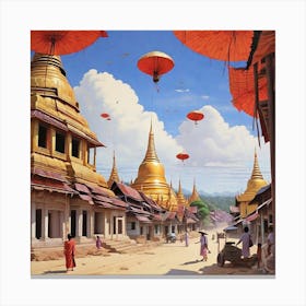 Myanmar Buddhist Temples Canvas Print