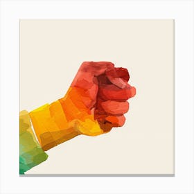 Rainbow Pride Fist Illustration Canvas Print