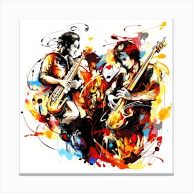 Musicians - Two Musician Friends Canvas Print
