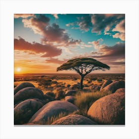 Acacia Tree In The Savannah Canvas Print