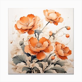 Orange Flowers Canvas Print