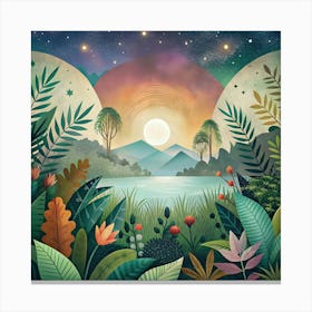 Landscape In The Forest Canvas Print