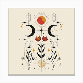 Minimalist Boho Celestial Moon 15 Canvas Print