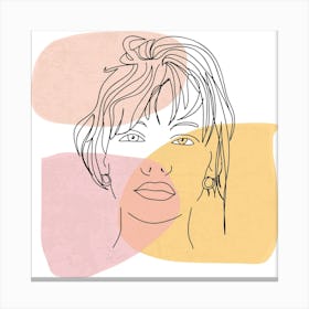 Young Venus line art Portrait Of A Woman Canvas Print