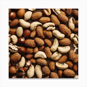 Nuts On A Black Background 5 Canvas Print