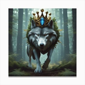 Wolf In The Woods 37 Canvas Print