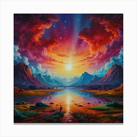 Sunset In The Mountains Canvas Print