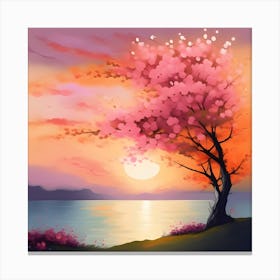 Sunset Tree Canvas Print