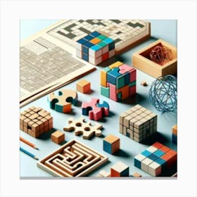 Puzzle Cubes Canvas Print