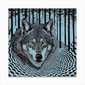 Wolf In The Forest 12 Canvas Print