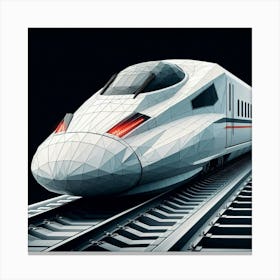 Polygonal High-Speed Train Art Print Canvas Print