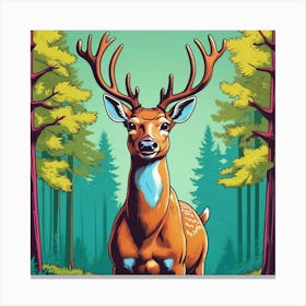 Deer In The Forest 7 Canvas Print