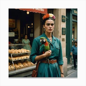 Frida Kahlo and the Bakery 3th Canvas Print