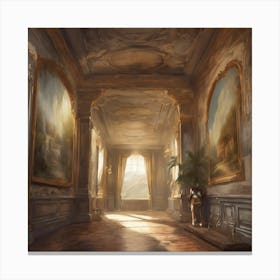 Hallway Of A Castle Canvas Print