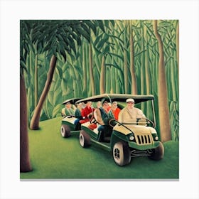 Golf Carts In The Jungle Canvas Print