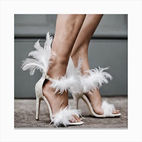 Heels,feather,shoes,design Canvas Print