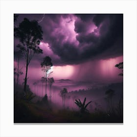 Lightning Storm In The Jungle Canvas Print
