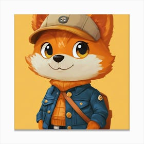 Charming Adventurer: Portrait of a Stylish Fox Canvas Print