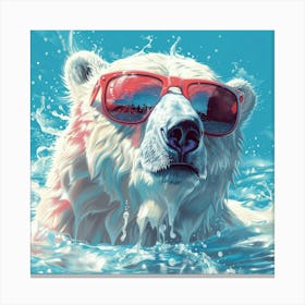 Polar Bear In Sunglasses 4 Canvas Print