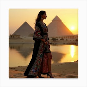 Egyptian Woman At Sunset 1 Canvas Print