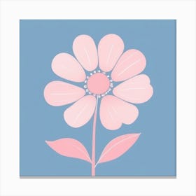 A White And Pink Flower In Minimalist Style Square Composition 210 Canvas Print