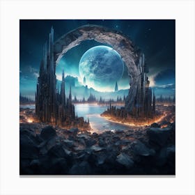 City In Space Canvas Print