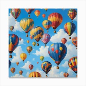 Hot Air Balloons Paintings Art Print 2 Canvas Print