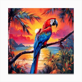 Sunset Parrot 1 Canvas Print