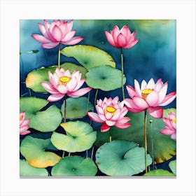 Lotus Flower Painting 12 Canvas Print