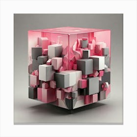 Pink Cube Canvas Print