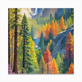 Colorful Abstract Yosemite National Park USA Art Print Canvas Print