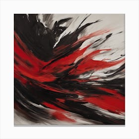 Abstract Red Black Painting 3 Canvas Print