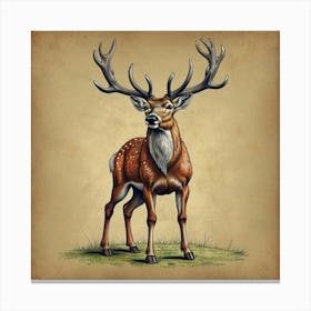 Deer Illustration 1 Canvas Print